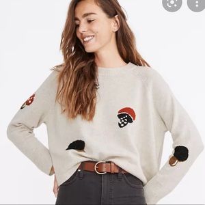 Madewell Mushroom Intarsia Pullover Sweater
